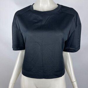 Everlane Boxi Top Women‎ M NWT Crew Neck Tee Shirt Stretch Poly Crop Pullover